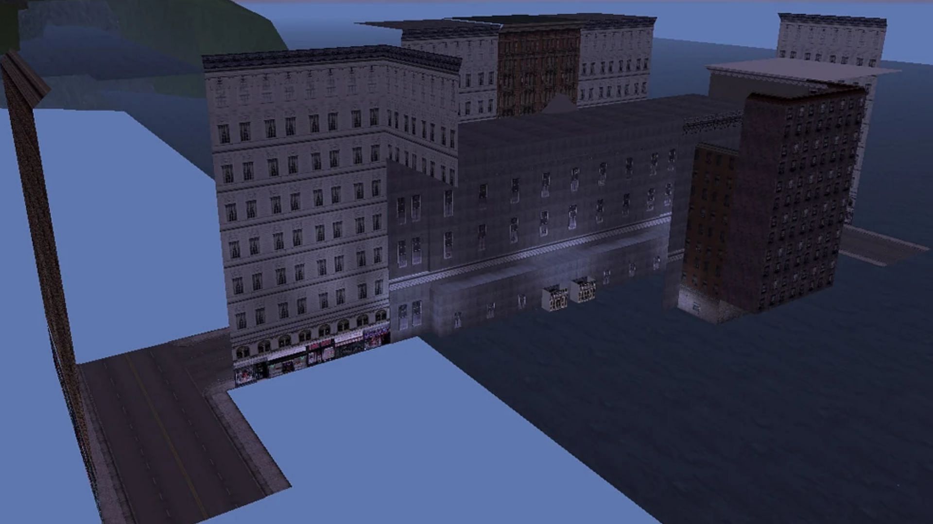 The ghost town remains hidden from regular Grand Theft Auto 3 players (Image via Rockstar Games)